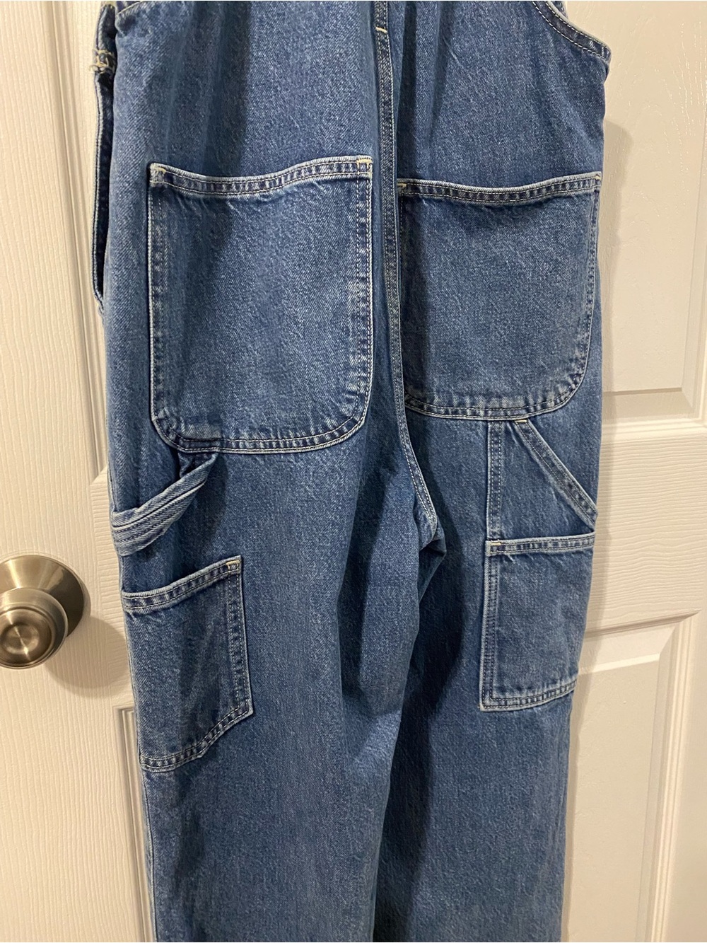 Aritzia Denim Overheard Relaxed-Fit 90s Medium Blue Overalls Size S - Picture 11 of 16